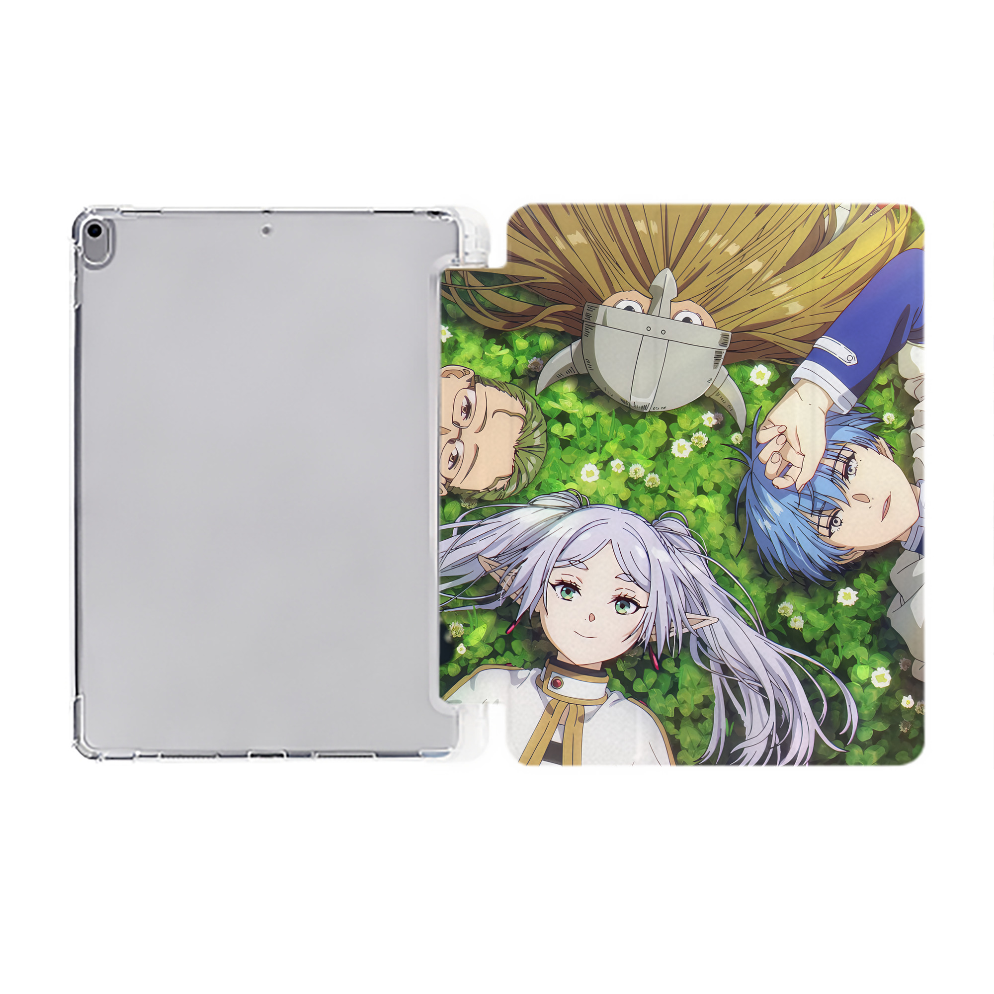 （画像用） 葬送のフリーレン Frieren IPad ケース ペン収納付き 三つ折りスタンド PUレザー×シリコン 対応機種9.5/10.5/10.9インチ